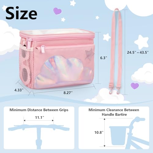 Kids Bike Basket Front 2-in-1 Boys & Girls Bike Basket Ice