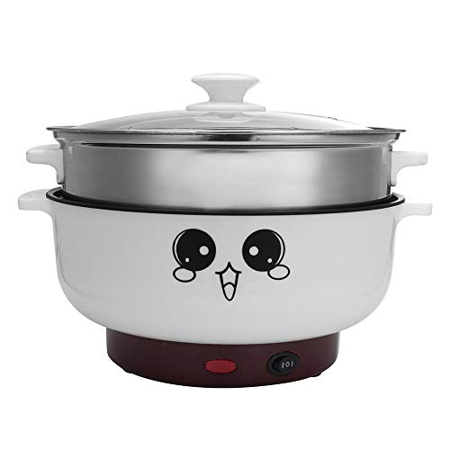 3.6L Elettrico Fornello Mini Hot Pot Boiler Multifunzione Vapore Pot Dormitorio Tegame Pentole Utensili da Cucina Cucina Appliance,Potwithstearmer,26cm