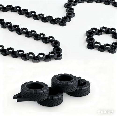 Drift Track Obstacle Set Remote-Controlled Car Obstacle DIY Kit Track Decoration Accessories Roadblock Accessories for 1/64, 1/43, and 1/32 Scale Mini RC Cars (Black)