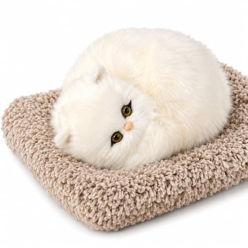 Image of Monex Stationary Cute Sitting Cat Plu | Ultra Soft Stuffed Animal for Kids, Girls & Room Decor | Decorative Cat Plushie Gift (White)