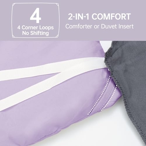 Image of MUXHOMO Full Comforter Sets, All Season Ultra Soft Down Alternative Bedding - 3 Piece Lightweight Bed Set Includes 1 Comforter (82 inchx86 inch) and 2 Pillow Shams (20 inchx26 inch), Crystal Purple