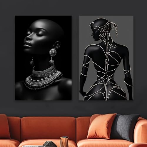 Affiche murale femme noir et or pour sublimer votre chambre
