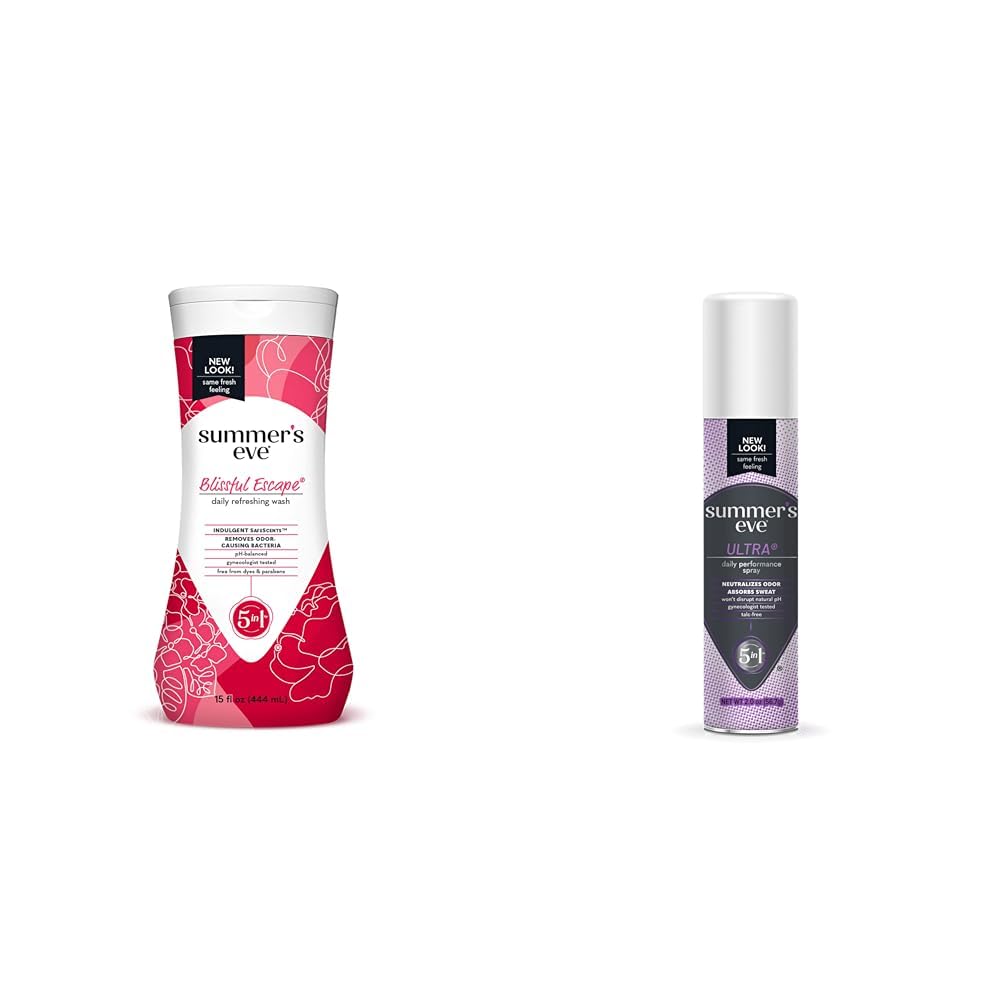 Summer's Eve Blissful Escape Body Wash & Ultra Daily Feminine Spray, 15 fl oz & 2 oz