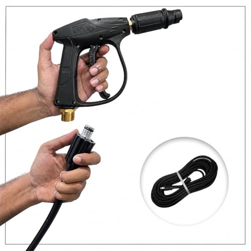 Image of Pressure Washer Hose Pipe, 3500 PSI High Pressure Washer Hose, Molded Durable Pipe Compatible with Starq, Vantro, Aimex, Gaocheng, Agaro, Shakti (15MTR HYDRAULIC)