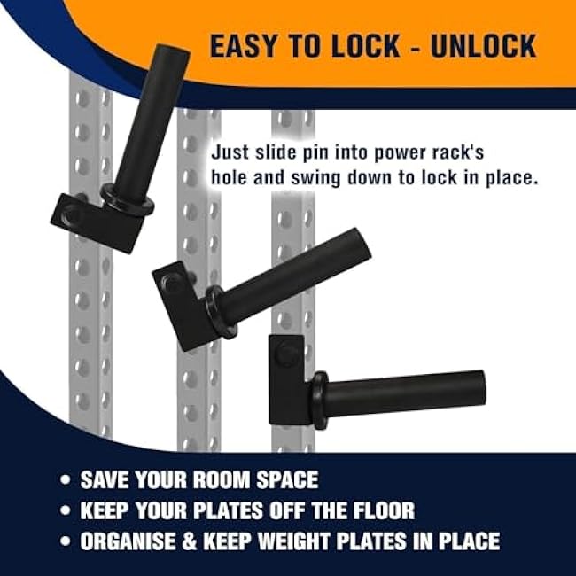 Yes4All Olympic Weight Plate Holder Attachment, Weight Plate Storage for Power Rack 2x2 set of 4 - Fit 2 Inches Weight Plates