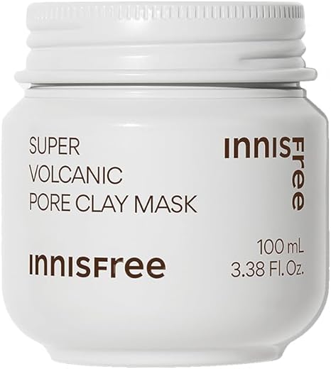 Innisfree Super Volcanic Pore Clay Mask 2X 100ml, with Triple exfoliation with Volcanic Clusters & AHA, All-in-one pore care mask, Oily & Combination Skin Type, Korean Face Mask