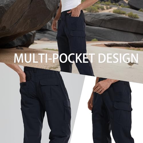 YUSHOW Wanderhose Herren Outdoor Robust Cargohose Atmungsaktiv Baumwolle Taktische Hose Wandern Arbeitshosen Männer Trekkinghose mit Taschen