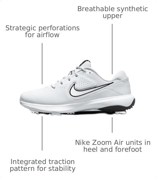 Image of Nike Victory Pro 3 Men's Golf Shoes (Wide) (DX9028-003, Black /Cool Grey /White)