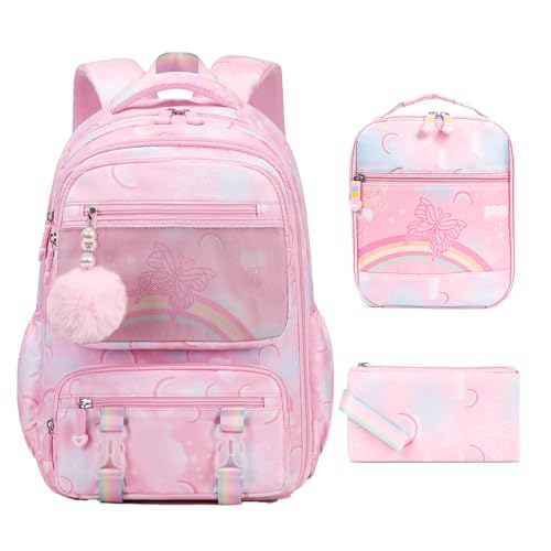 Kawaii Backpack Starry Rainbow Bookbag For Boy Girl