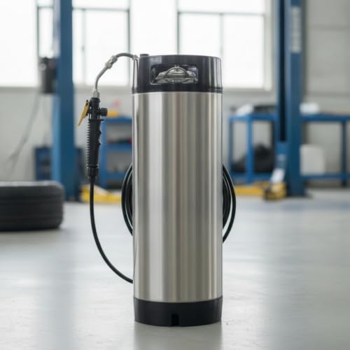 FytStycale Pressure Tank Spray Heavy-Duty Stainless Steel Spray-Coupling for Maintenance Experts, Car Washing, Window Cleaning, Garages, 9.5L - 5