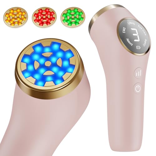 Cozion Aparelho radiofrequência facial EMS microcorrentes facial massajador facial 5 em 1 com terapia de luz LED, para alongamento facial, reafirmação e redução de rugas