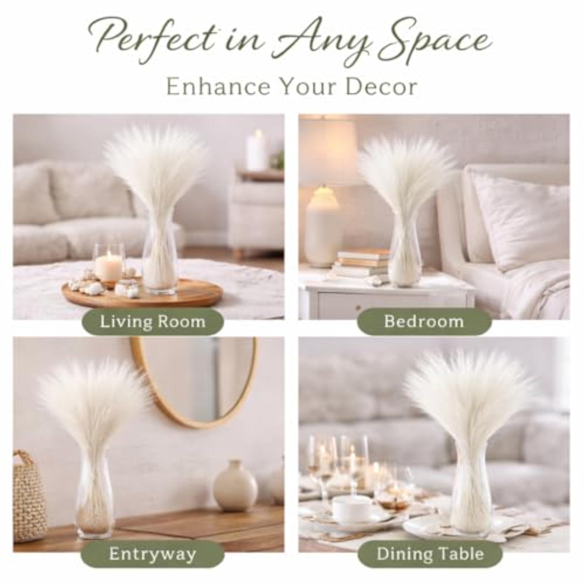 Decor's Artificial Pampas Grass Small Fluffy Flowers