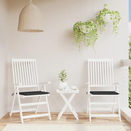 Xichuzi Cojines de Silla de jardín 2 uds Tela Oxford Negro 50x50x3 cm, Cojines para Butacas De Jardin, Cojines Sillas Cocina, Cojines para Sillas De Terraza, Cojin Silla Exterior