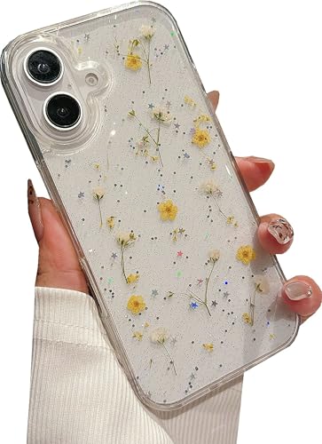 Coque iPhone 17 fleurs transparent rigide souple jaune sans jaunissement