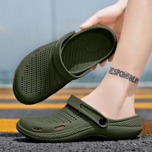 Image of Kraasa Men's Lightweight Extra Soft Men's Classic Casual Sports Clogs /Sandals with Adjustable Back Strap for Adult | Anti Skid, Comfortable| Waterproof & Everyday Use Mules for Gents /Boys