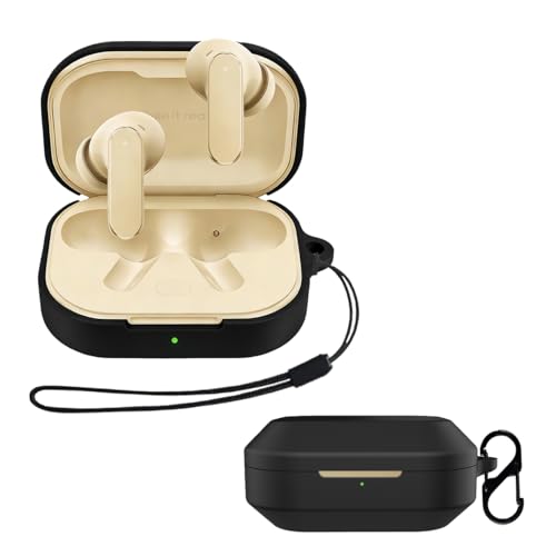 For Realme Buds Air8 �P�[�X �����h�~�p�̃��r�i�t��+�X�g���b�v�t�� �y�� �L�Y�h�~ �h�o �����[�d�\ �����ɂ��� �_�炩�ȃV���J�Q���̃X�|�[�c �X�����\�t�g �P�[�X �J�o�[ Realme Buds Air8 �ی�J�o�[�i�u���b�N�j