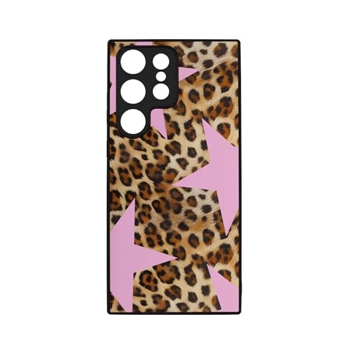 qizjio Cheetah Print Phone Case Shockproof Protective Leopard Y2K Star Phone Cover for Samsung Galaxy S24 Ultra