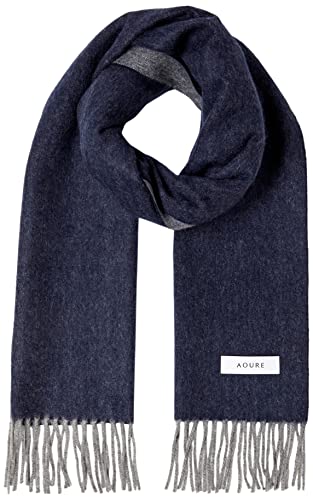 [アウール] リバーシブルカシミヤマフラー AMGG225501 メンズ NVY F