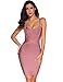 meilun Women's Celebrity Bandage Bodycon Dress Strap Party Pencil Dress (M, AntiPink)