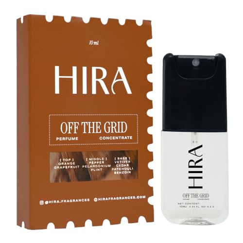 Image of HIRA Off The Grid Pocket Perfume for Man 10 ml | Fresh, Earthy, Citrus & Woody Eau De Parfum | Long Lasting Travel Perfume for Men | Mini Perfumes | Birthday Gift for Men, Boys