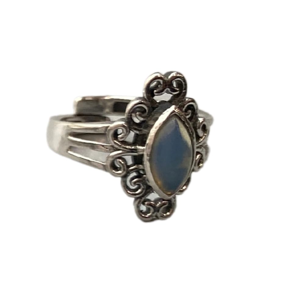 VIE Boho Oval Crystal Ring, Opalite