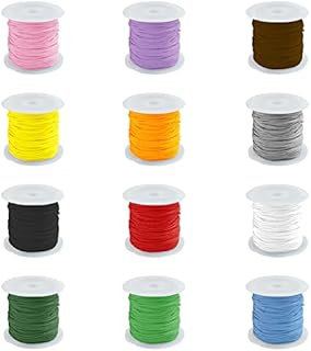 WENRERO 12 Rolls Nylon Beading Cord Coloured Beading Thread String Chinese Knotting Cord Rope Macrame Braided Cord Wire for DIY Necklace Bracelet Craft Jewellery Making, 20 m Length, 0.8 mm Diameter