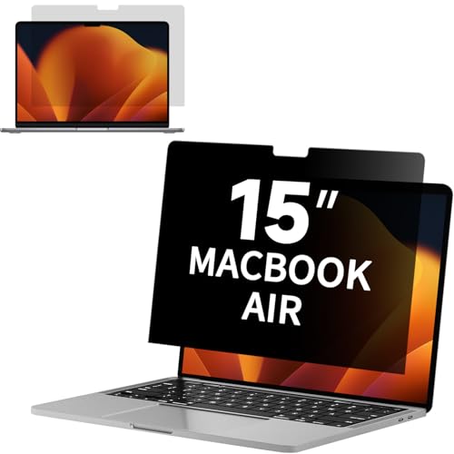 BSPROTE Privacy Screen for MacBook Air 15 inch (2023-2026 M2 M3 M4 M5) Matte Anti Glare Film Blue Light Filter Laptop Anti Scratch Shield and Protector for Mac 15.3in