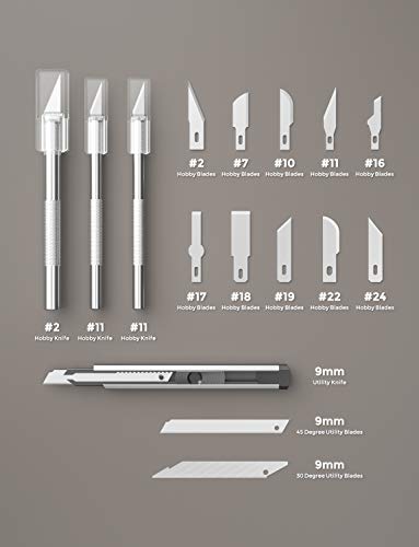 Nicpro 115 Pcs Hobby Knife Set With Metal Case, Precision Utility Scalpel Razor Kit With Various Blades,Ruler For Hobby Scrapbooking Leather, Wood, Art Carving, Craft, Sharp Pen Knives #TOP4