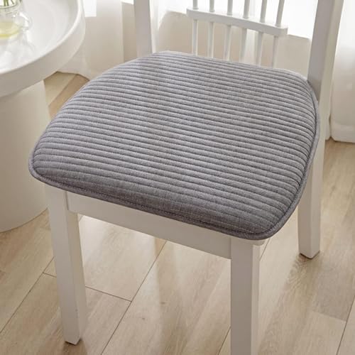 座布団 椅子用クッション 低反発シートクッション チェアパッド ひも付き 洗えるカバー ダイニングチェア用クッション オフィス 車 座り心地いい ダイニングチェア 1枚/2枚セット 椅子用 夏 ざぶとん 馬蹄型 四角 無地 滑り止め 無地 四季通用 (サイ