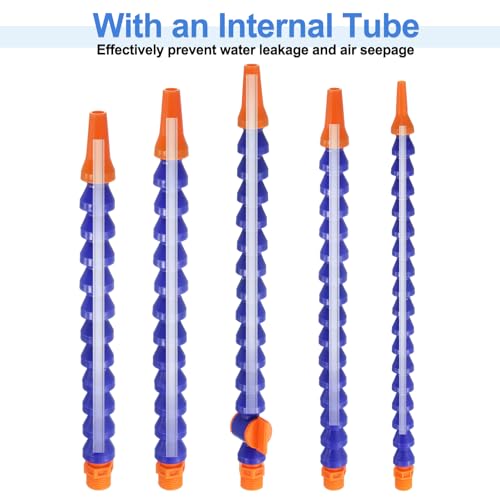 QUARKZMAN 4 Stück G1/4 Gewinde Flexibler Wasser-Öl-Kühlmittelschlauch, 400mm Kunststoff Verstellbare Runde Düse Kühlrohrschlauch mit Innenrohr für Drehmaschine CNC Wasser-Kühlsystem