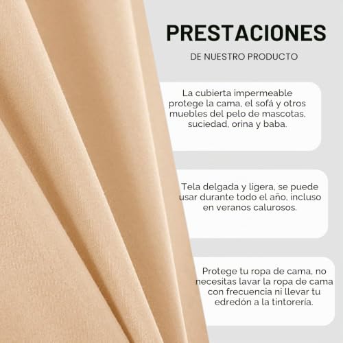 Funda para sofá para perro con tejido impermeable de gran formato amarillo albaricoque de 230x300 8