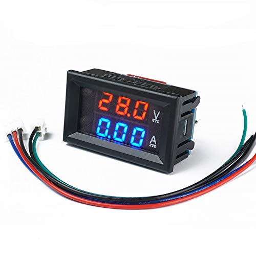 Image of Taidacent Modbus RTU Power Monitor Energy Meter DC Voltage Current Meter Ammeter RS485 TTL Isolated 100V 5A 10A 50A 100A Dual LCD Display (100V5A Modbus Protocol 485 Isolation)