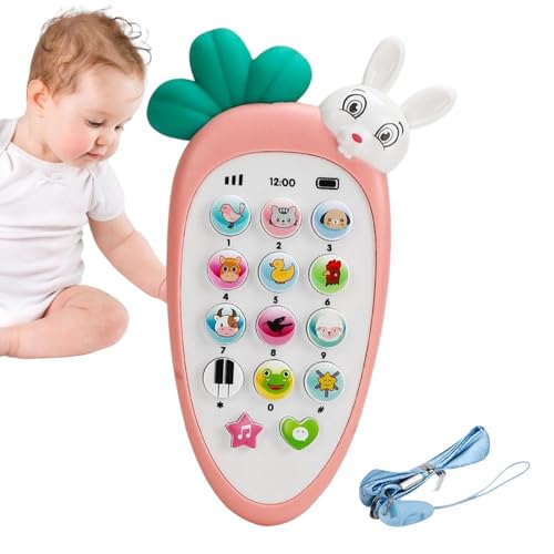 Teléfono móvil para bebés juguetes interactivos luces de juego simulado para bebés | Gadget musical para niños pequeños con botones y sonidos, regalo de desarrollo sensorial durante 6 a 12 meses