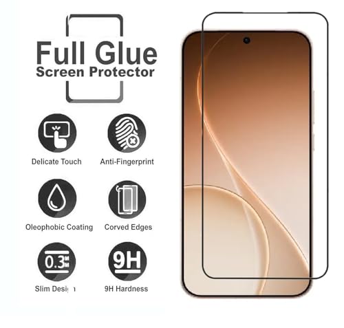 Image of FabeKee Tempered Glass Screen Protector Compatible For Black Cellphone With Edge To Edge Coverage And Easy Installation Kit (Transparent, OPPO Reno15 5G)