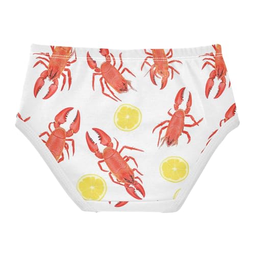 Wusikd Lobsters Girls' Underwear Cotton Lemon Girls Briefs Soft Toddler Underwear 2T2