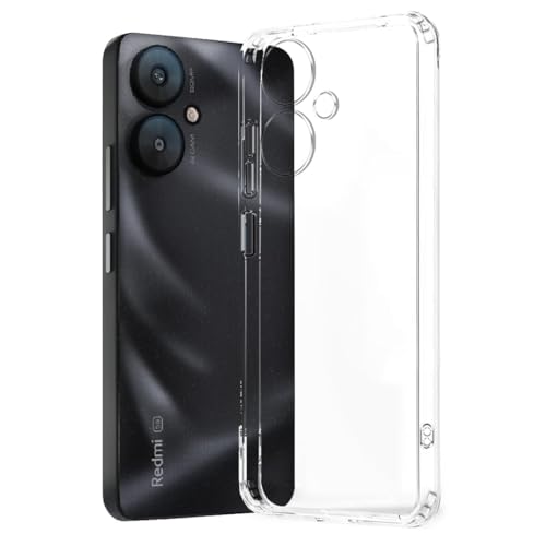 Image of COVERBLACK Soft Rubber Silicon Clear Back Cover Compatible Model for Poco M6+ 5G / REDMI 13 5G - Transparent