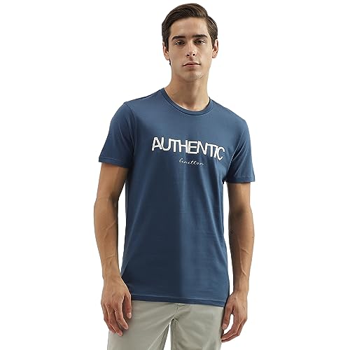 Image of UNITED COLORS OF BENETTON Men's Solid Regular Fit T-Shirt