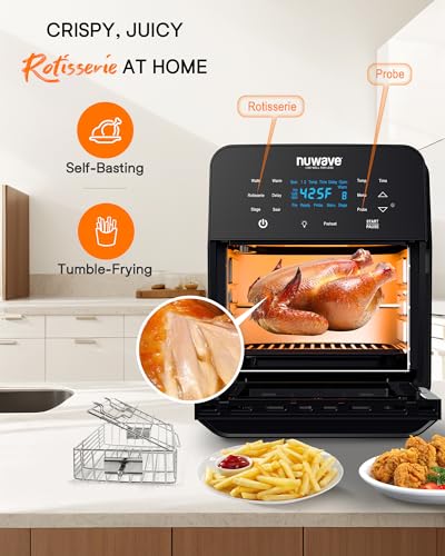 image for Nuwave Brio 15.5Qt Air Fryer Toaster Oven & Rotisserie Kit, 2024 New A