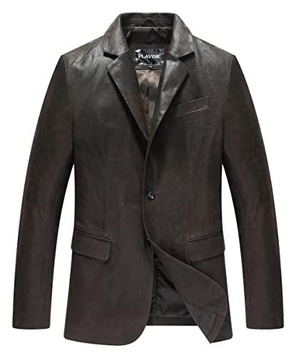 Image of FLAVOR Men's Real Leather Blazer Classic Leather Jacket