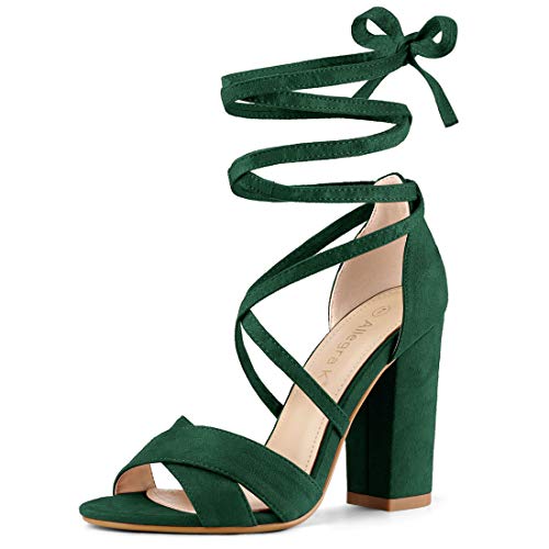 Sandales à lacets vert au design raffiné Allegra K 41