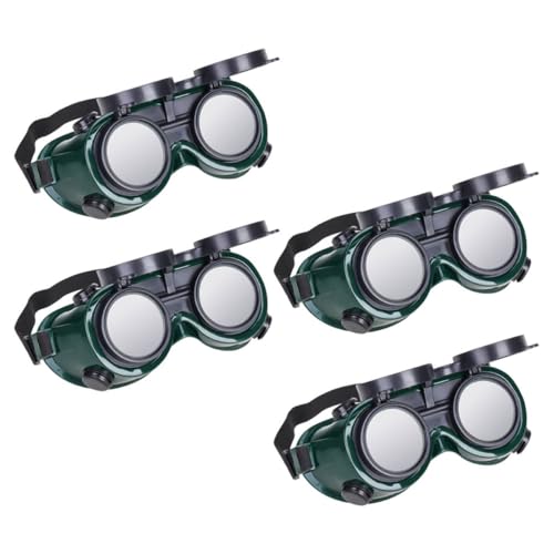 GLEAVI 4pcs Welding Goggles with Flip-up Lens, Professional Welder Eye Protection Glasses, Anti-glare Safety Goggles for Industrial Welding and Grinding Use