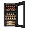 Haier Wine Bank 50 Series 5 HWS32GDG - Vetrina da 32 bottiglie, 2 zone indipendenti, ripiani in legno, filtro anti-UV, sistema anti-vibrazione, display digitale, illuminazione a LED, 37 dbA, nero