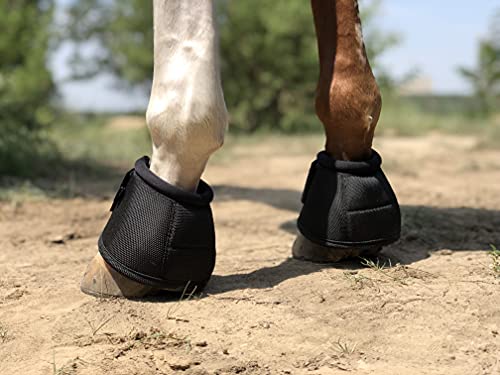 Image of 2520D Horse Bell Boots No-Turn Horse Bell Boots, Equine Ballistic Hoof Overreach Bell Boot, Pair