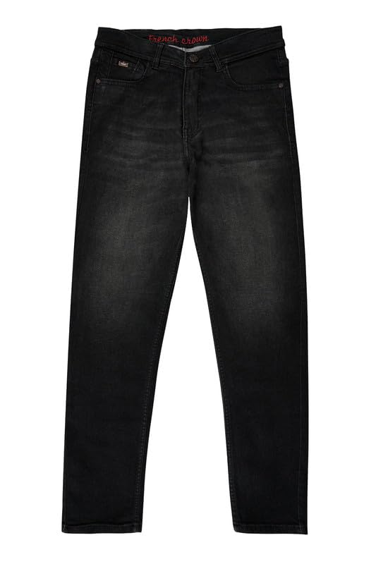 FRENCH CROWNZeus Dark Black Whiskering Wash Stretchable Denim