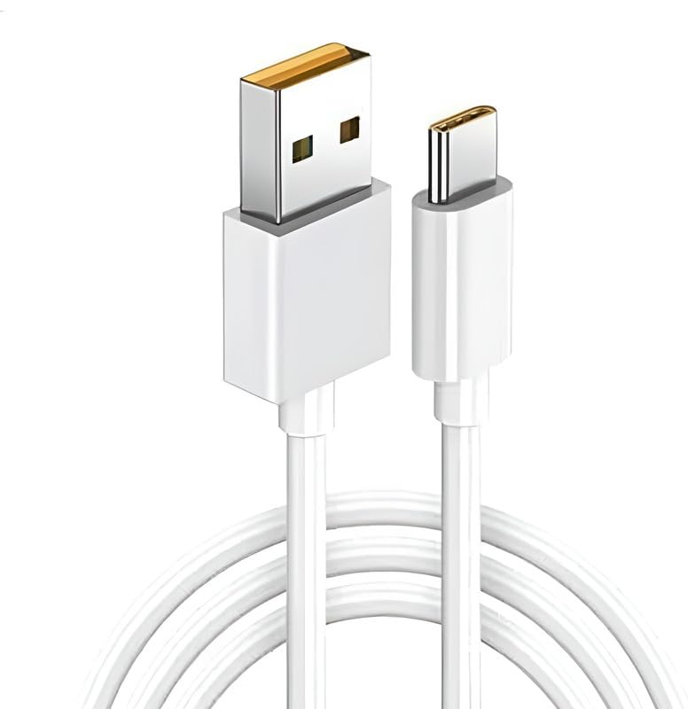 Image of 80W USB Type C Supervooc 2.0 Flash Charging Cable Compatible with Realme 11 Pro Plus /11 Pro /10 Pro+ /9 Pro+ /9 /8 /7 /Narzo 60 Pro /50 Pro /30 /20 /C21 /C25 Support 65W and 33W Dart /Superdart Charger, White