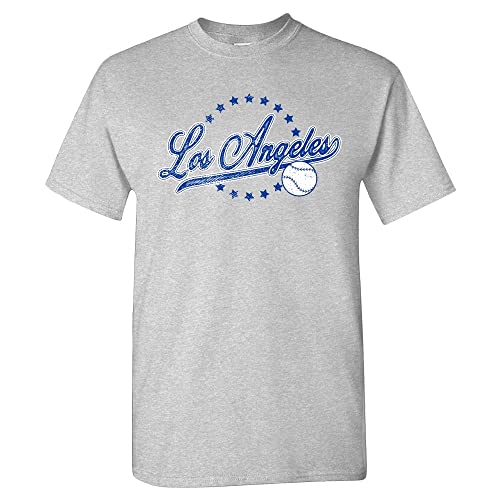Pro Baseball Vintage Team - Ropa retro para hombre, Los Angeles - Camiseta deportiva gris, 5X-Large
