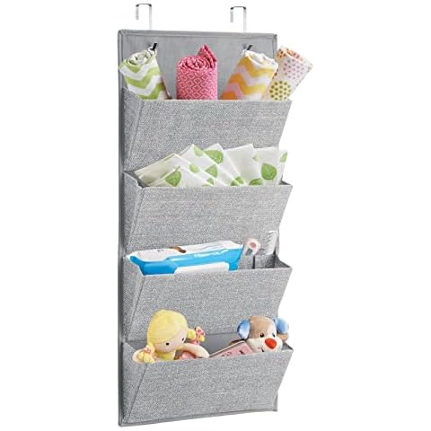 mDesign Schrank - Organizer aus Stoff zur Wandmontage oder Hängen über die Tür Cover