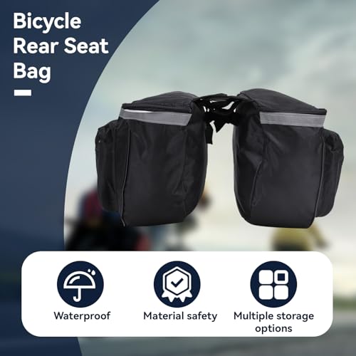 Jwthee Bike Saddle Bag, 25 L Bike Panniers Trunk Bag Bike Bag Accessories Panniers with Reflective Trim for Bike Rear Rack Bag