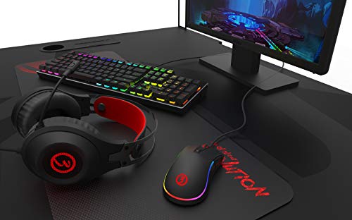 OZONE Rage X60 Gaming Headset - 7.1 virtueel geluid, rode LED, 50mm luidsprekers, verstelbare hoofdband, flexibele microfoon, USB, zwart - Afbeelding 8