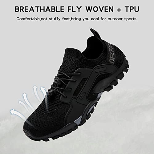 Tangyugen Water Shoes Mens Womens Hiking Shoes Beach Aqua Shoes Slip Resistant Lightweight Breathable Outdoor Black Size #TOP2